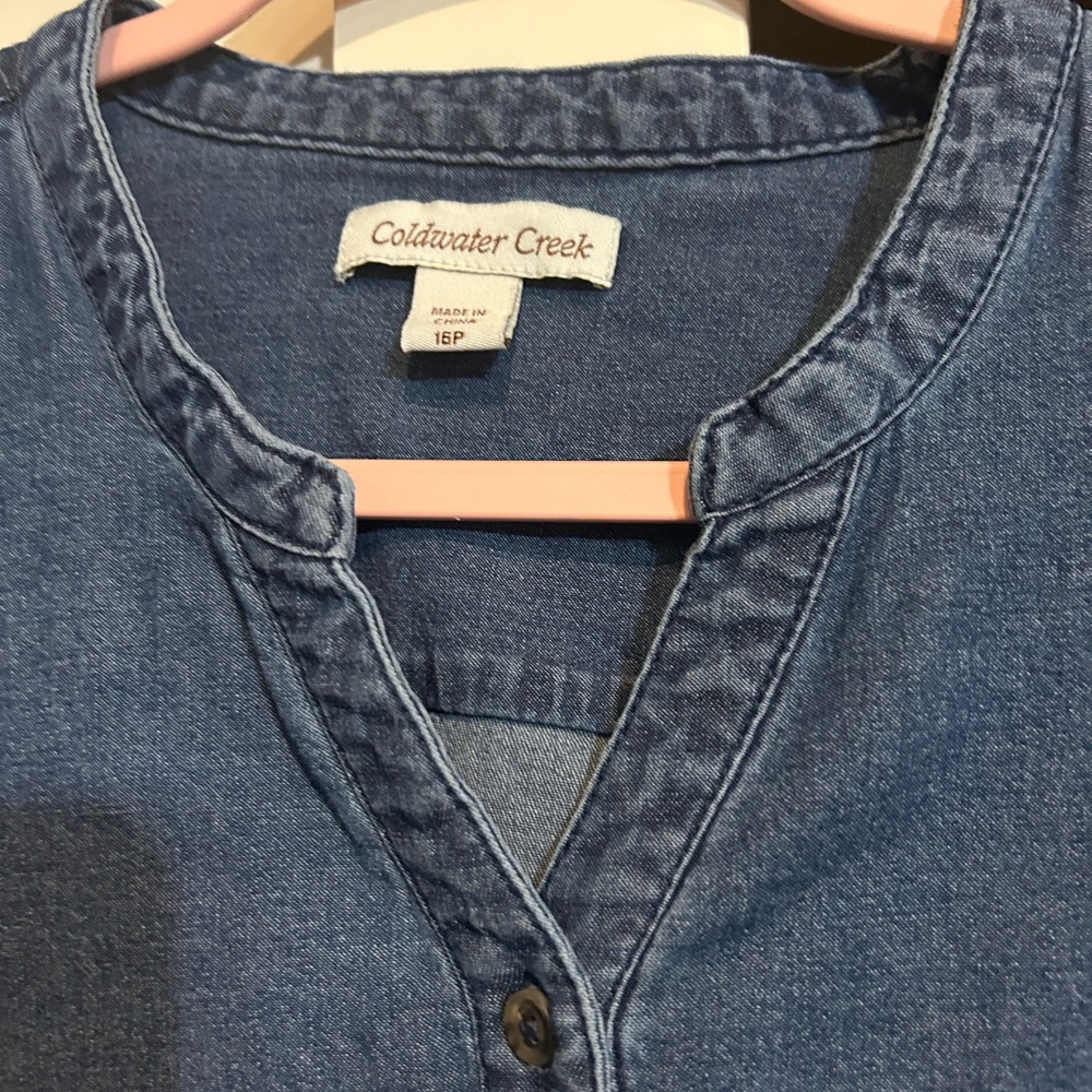 Coldwater Creek Indigo Button-Up dress 16p